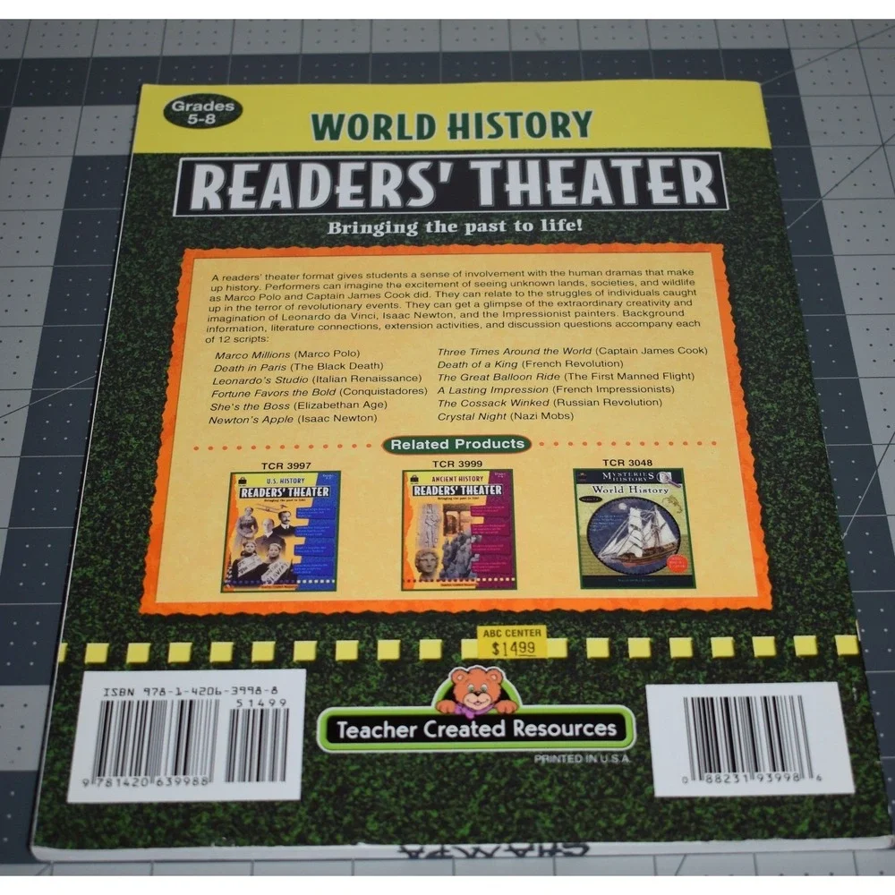Teacher Created Resources World History Readers Theater Grades 5-8 TCR 3998 Book